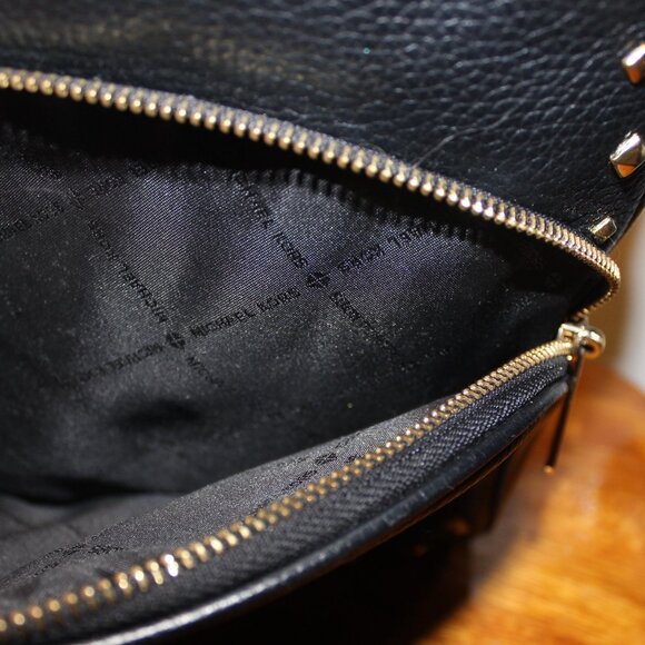New $398 Michael Kors Pebbled Leather Studded Abbey Backpack Bag Purse